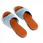 Cross Leather Slide Sandals - Image 4