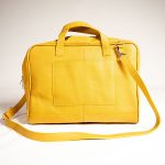 Atlas Mustard Yellow Leather Laptop Briefcase - Image 6