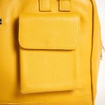 Atlas Mustard Yellow Leather Laptop Briefcase - Image 5