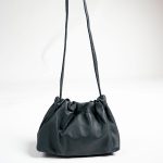 Black Ruched Leather Crossbody Pouch - Image 5