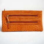 Athena Ostrich-Texture Leather Clutch