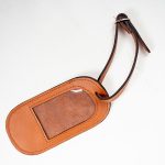 Tan Leather Luggage Tag with ID Window - Image 3