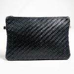 Woven Leather Zippered Clutch - Image 3